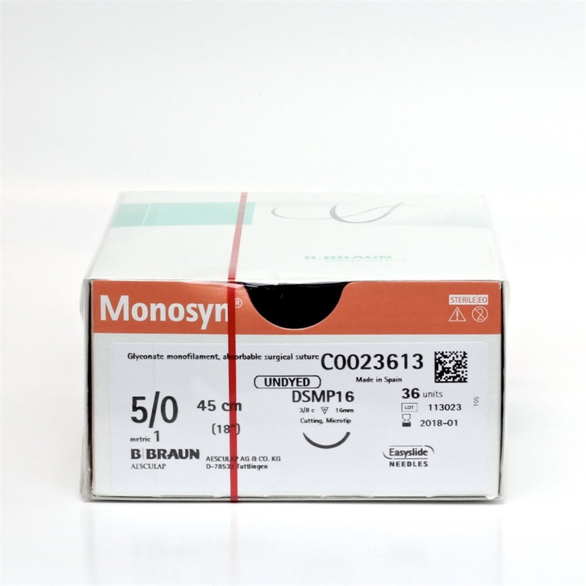 5/0 Monosyn 16mm RC Needle 45cm Undyed. Box of 36