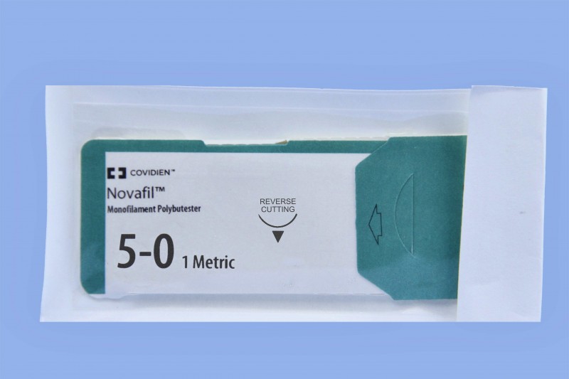 5/0 NOVAFIL SUTURE 13MM HAND HONED SLIM BLADE NEEDLE, 45CM. BOX OF 12