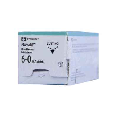 6/0 NOVAFIL SUTURE 12MM NEEDLE, 45CM. BOX OF 12