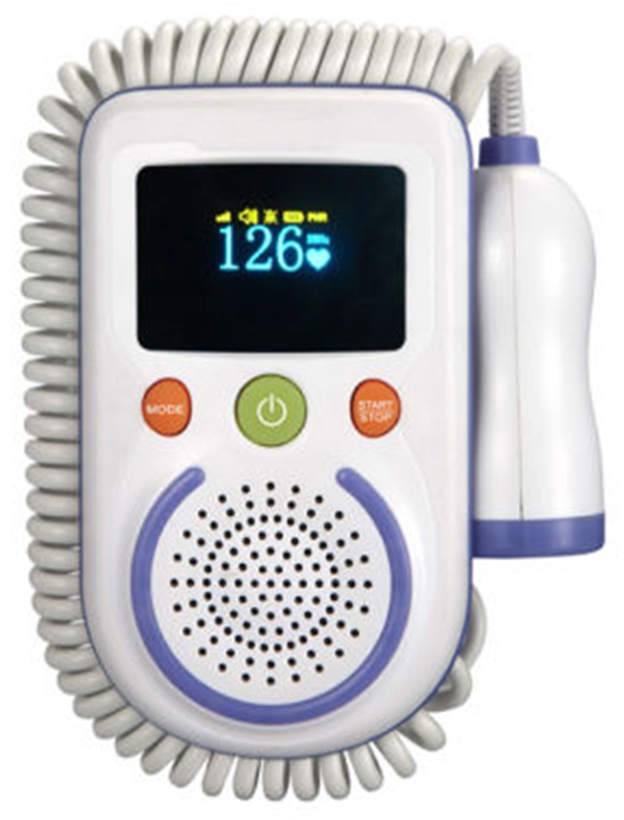 A100D Foetal Doppler with Dual Colour OLED Display Screen & 2Mhz Probe