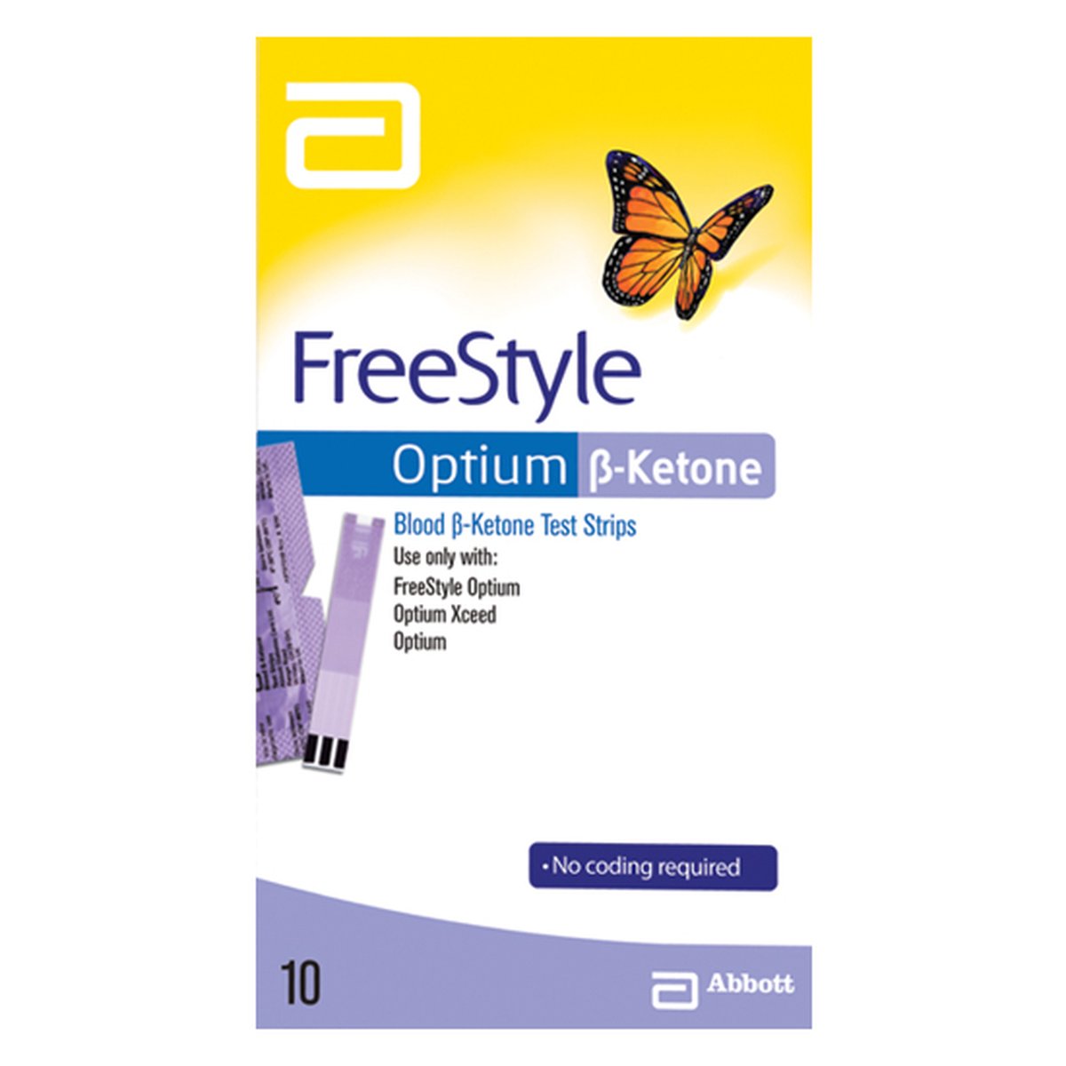 Abbott FreeStyle Optium Ketone Test Strips Pack of 10