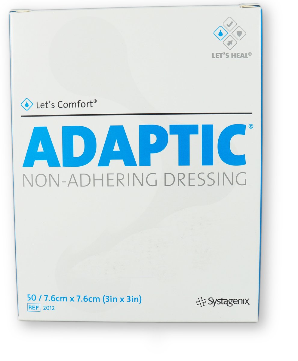 Adaptic Non-Adherent Dressing 7.6cm x 7.6cm. Box of 50