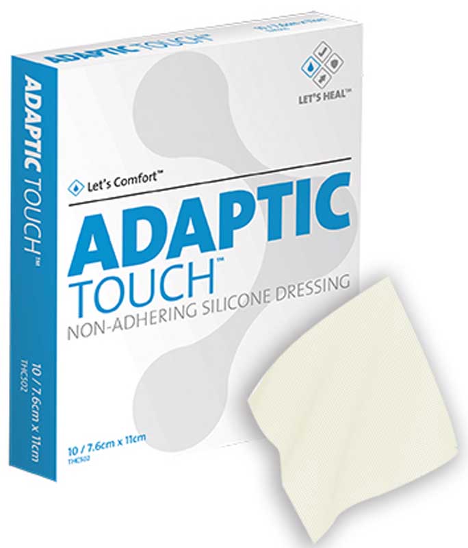 Adaptic Touch Silicone Contact Dressing 11cm x 7.6cm. Box of 10