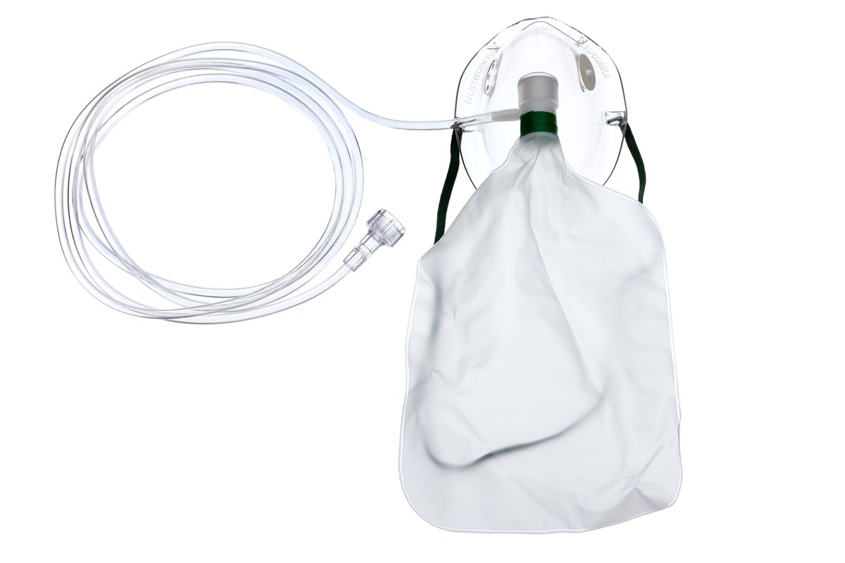 Adult Non-Rebreathing Oxygen Mask with 750mL Bag, Safety Vent & 2.1m Tubing