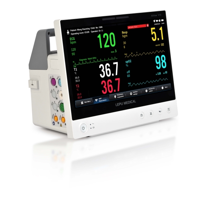 AiviewV12PatientMonitorUnit133TouchScreen-5LeadECG%2cSpo2%2cNIBP%2cRESP%2cPR%2cTemp%2cPrinter%2cWifi