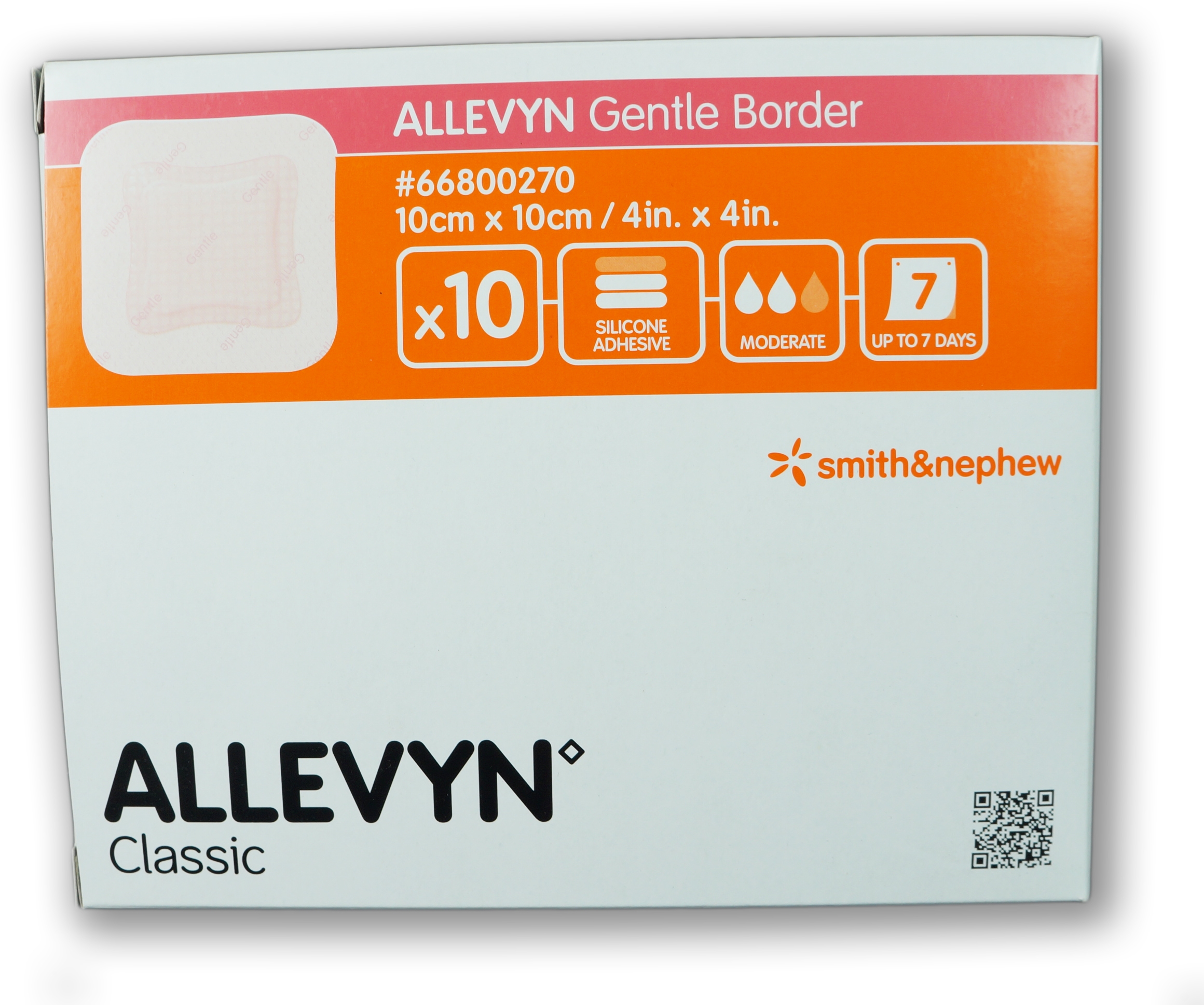 AllevynGentleFoamWithBorder10CmX10CmBoxOf10