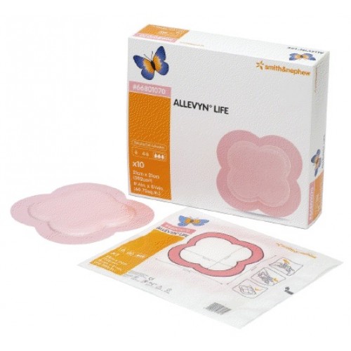 Allevyn Life Adhesive Foam Dressing 10.3cm x 10.3cm. Box of 10