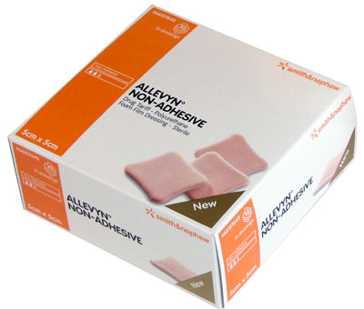 Allevyn Non-adhesive Foam Dressing 5cm x 5cm. Box of 10