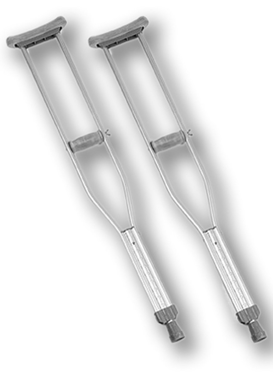 Aluminium Under Arm Crutches Adult Adjustable. Per Pair