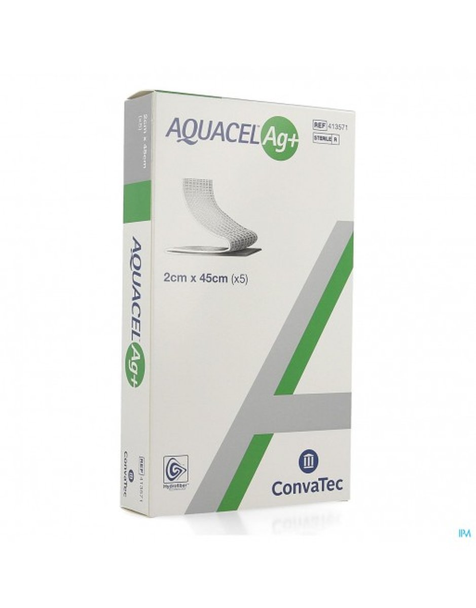 Aquacel Ag+ Ribbon 2cm x 45cm. Box of 5