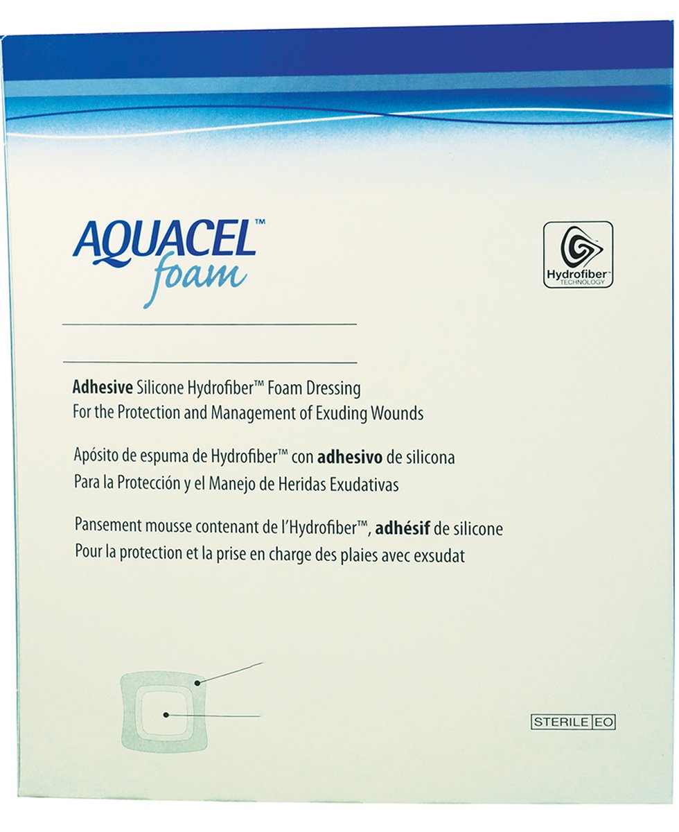Aquacel Foam Adhesive Border Sacral Dressing 20cm x 17cm. Pack of 5
