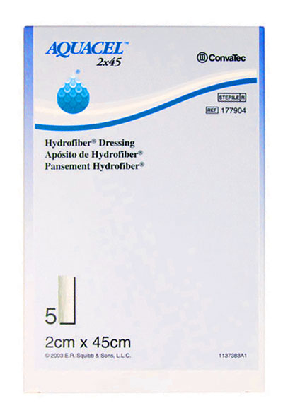 Aquacel Hydrofiber Rope 2cm x 45cm. Box of 5