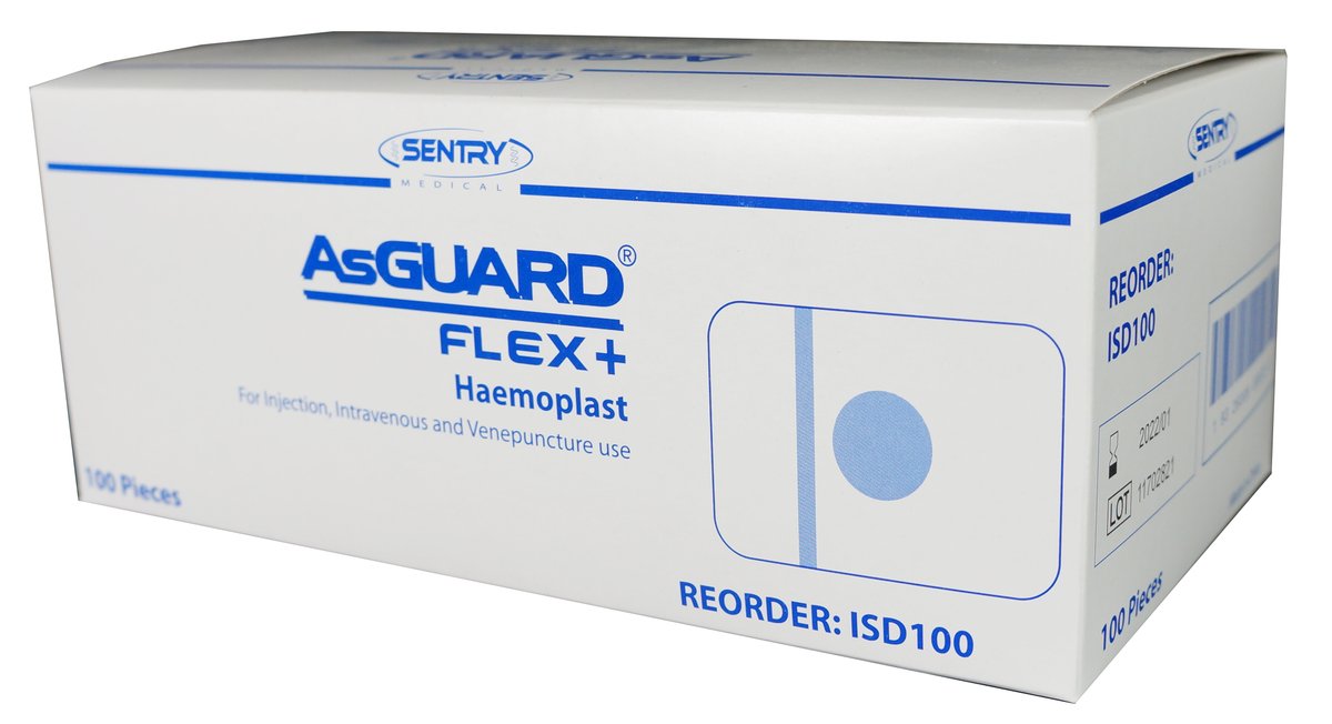 Asguard Flex+ Haemoplast IV Pressure Dressing 4cm x 5.5cm. Box of 100