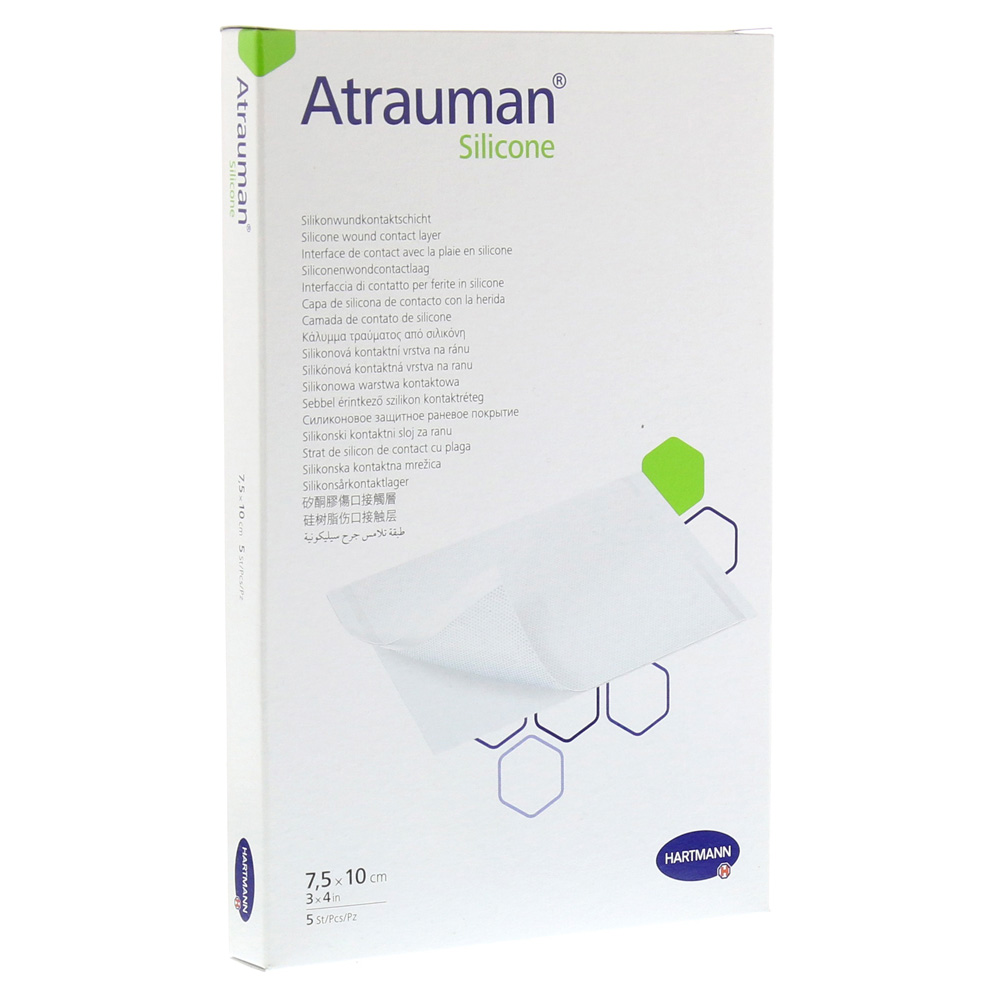 AtraumanSiliconeWoundContactLayer75X10Cm5S