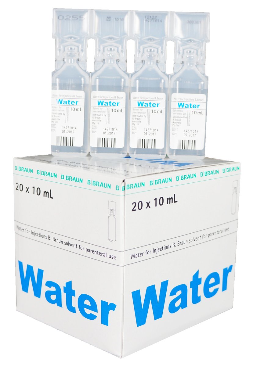 B.Braun Water for Injection 20 x 10ml Mini-Plasco connect