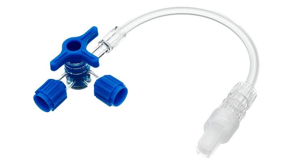 BD 3-Way Stopcock with 10cm Extension Tubing, Luer-Lock White, Single Sterile Unit