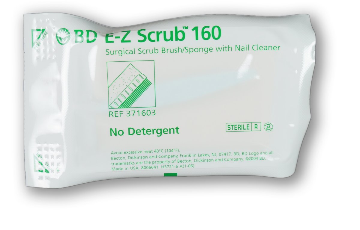 BD E-Z Scrub Brush Dry, Sterile. Pack of 30