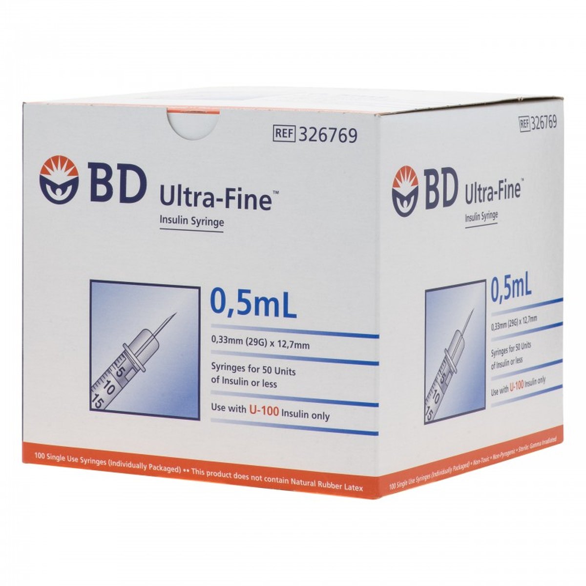 BD Insulin Syringe 0.5ml with 29g x 1/2