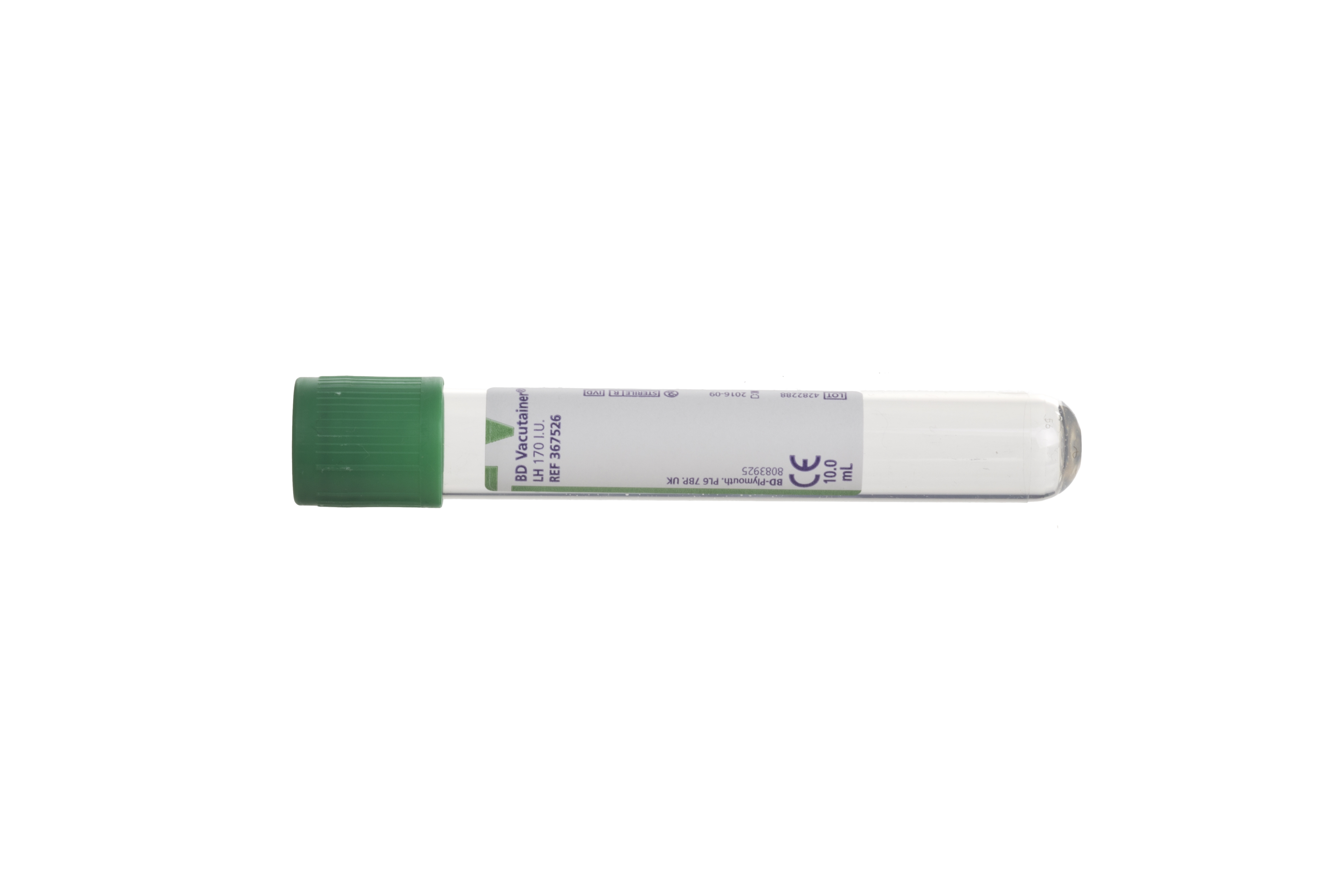 BD Vacutainer Lithium Heparin Tube 10ml (Green) Pack of 100