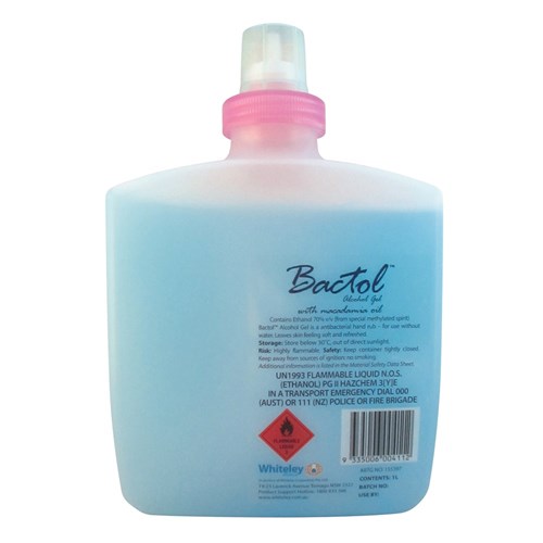Bactol Blue Antibacterial Handrub Gel. 1L Cartridge for Wall Dispensers