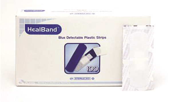 Bodichek Blue Xray Detectable Plastic Strips 72mm x 25mm. Box of 100