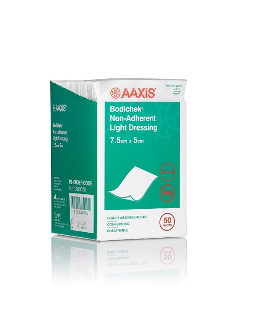 Bodichek Non-adherent Light Dressing 7.5cm x 5cm. Box of 50