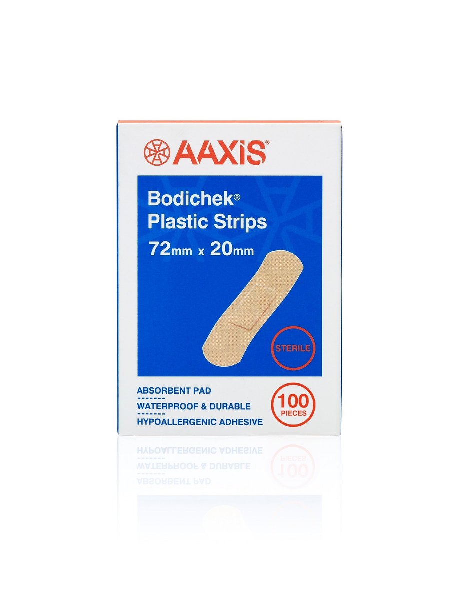 Bodichek Plastic Strips 72mm x 20mm Sterile. Box of 100
