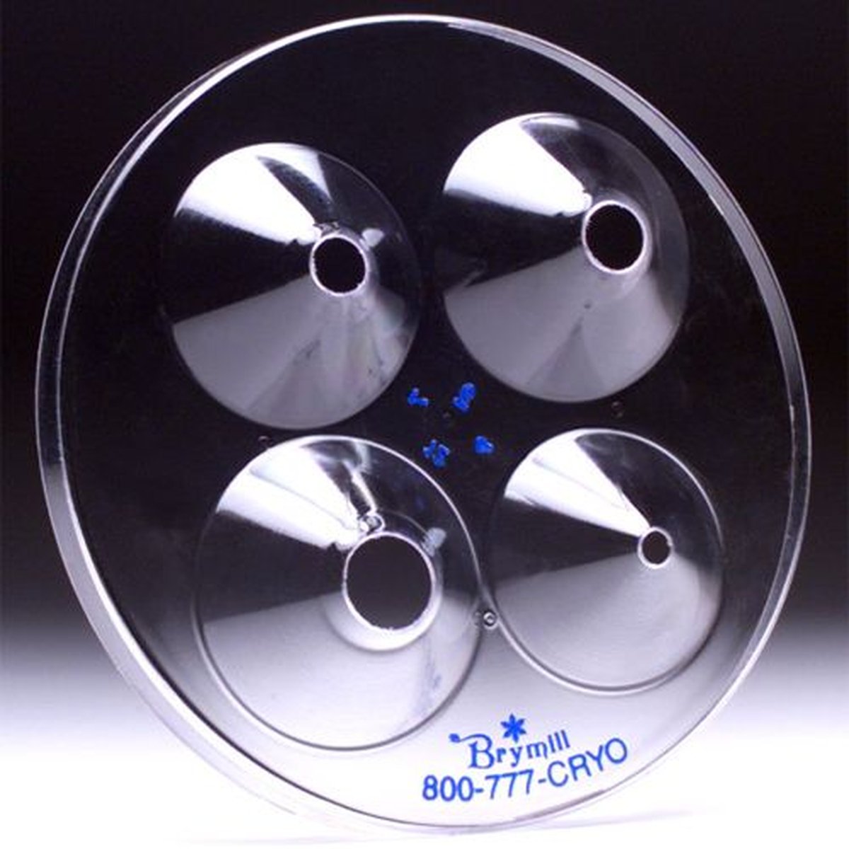 Brymill Cryoplate-Transparent Lexan Plate with 4 Sized Conical Openings