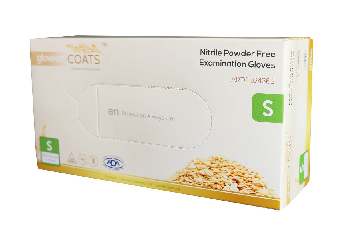 COATS Nitrile Exam Gloves Blue Small P/F. Box of 200