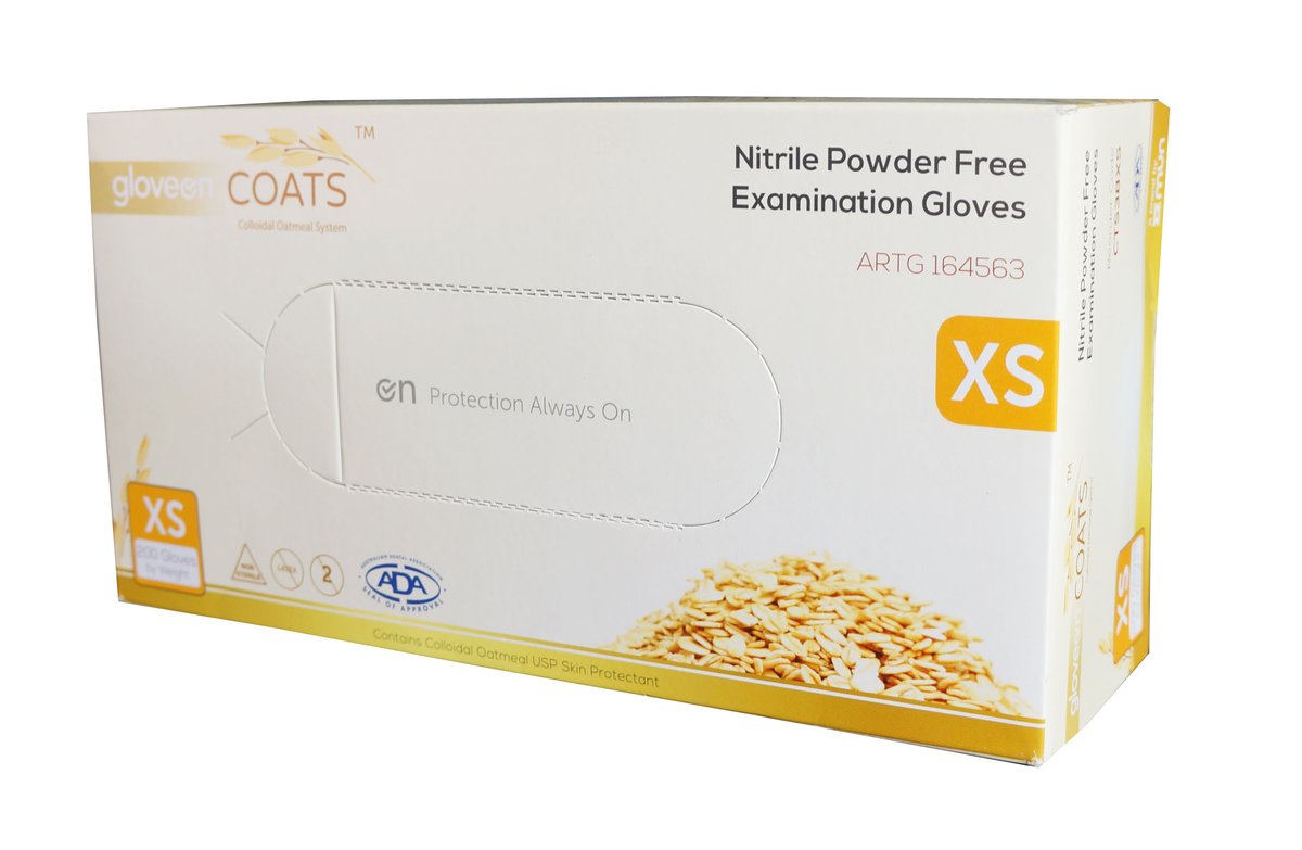 COATS Nitrile Exam Gloves Blue X-Small P/F. Box of 200