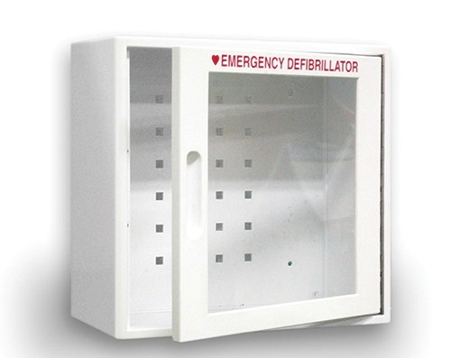 CU Medical Systems iPAD Defibrillator Wall Cabinet with Alarm