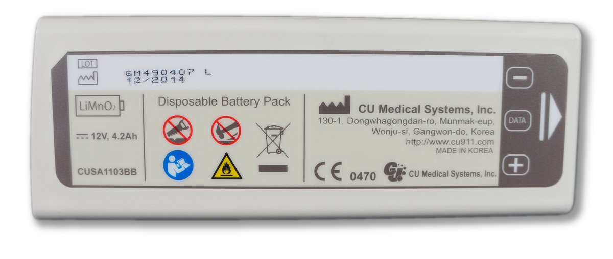 CU Medical Systems iPAD SP1 & Sp2 Defibrillator Disposable Long Life Battery 