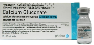 Calcium Gluconate Injection 10% 10mL. Box of 10