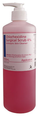 Chlorhexidine Surgical Scrub with 4% Chlorhexidine 500ml Pump Pack