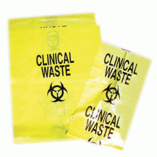 Clinical Contaminated Waste Bag 120L, 1250mm x 935mm Yellow. Box of 250