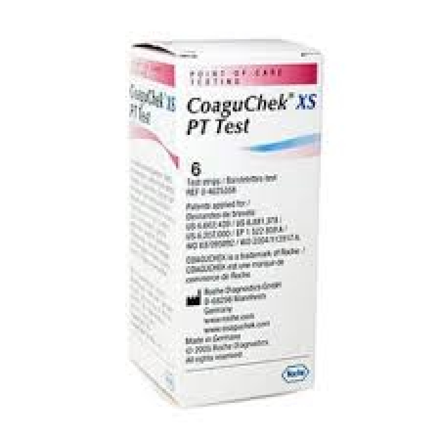 CoaguChek XS PT PST Test Strips. Box of 6