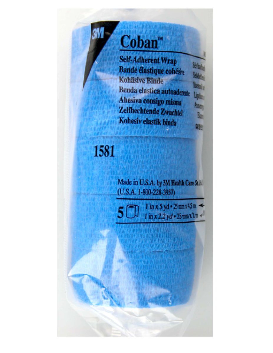 Coban Cohesive Bandage 25mm x 2m - Blue. Pack of 30
