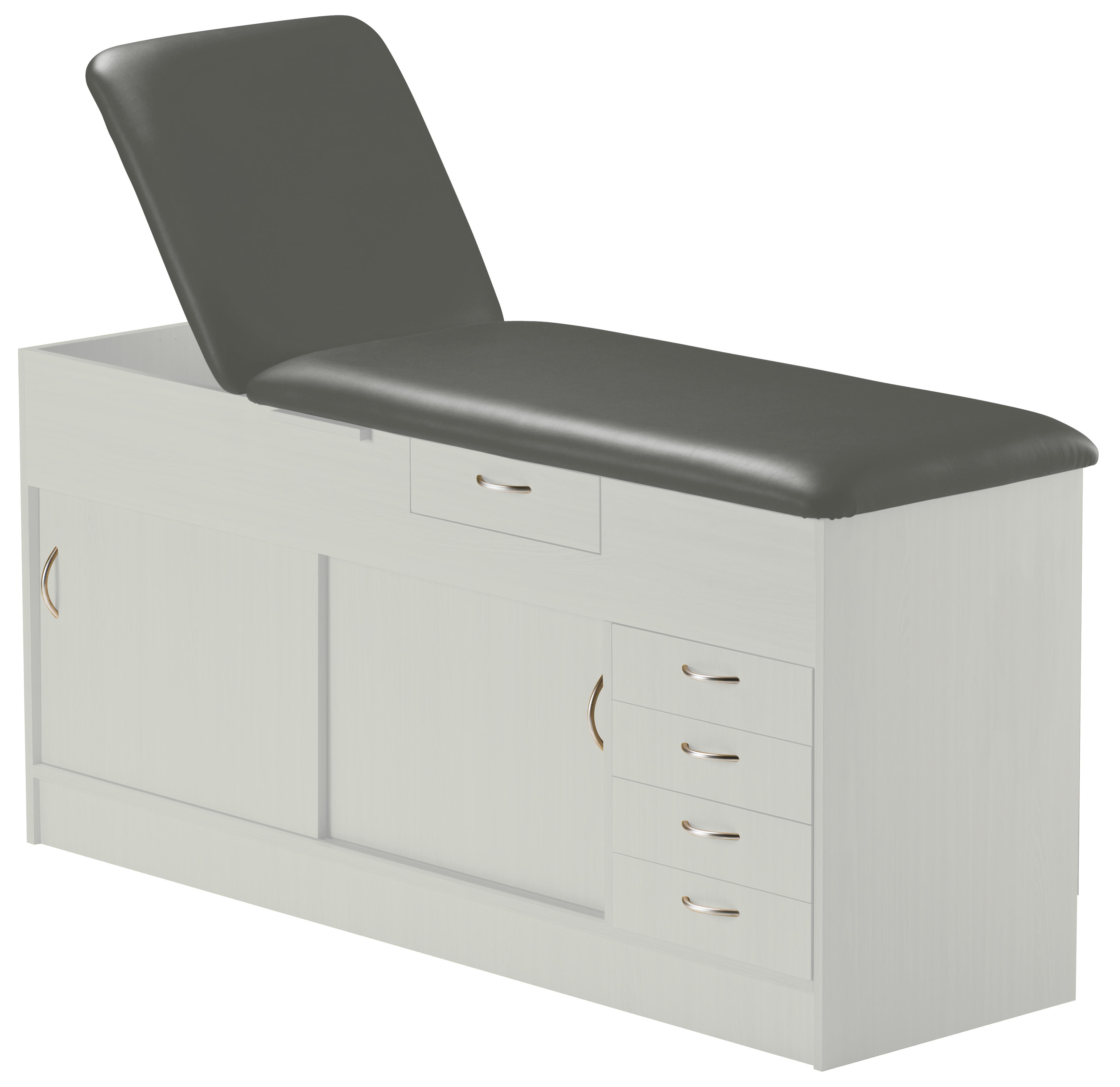 CombinationTimberCouchHalfMultibankCharcoalGreyTopAndLightGreyBase