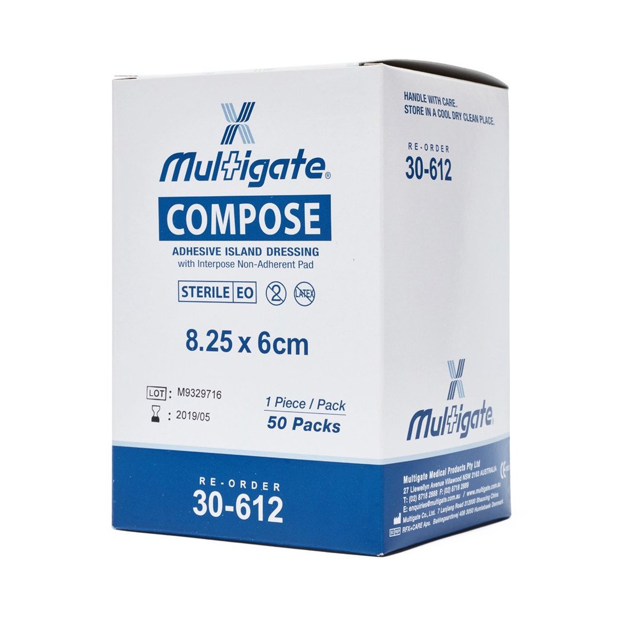 Compose Non-Woven Island Dressing 8.25cm x 6cm. Carton of 8 Boxes of 50 Individual Packets