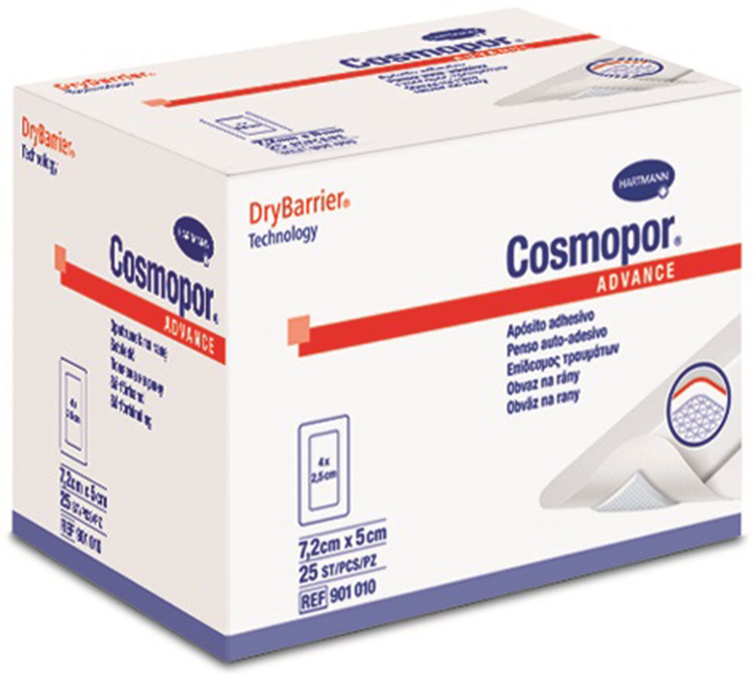 CosmoporAdvanceIslandDressing72CmX5CmSterilePackOf25