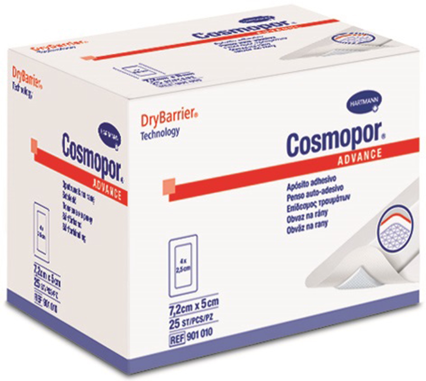 Cosmopor Advance Non-Woven Island Dressing 7.2cm x 5cm. Sterile. Pack of 25