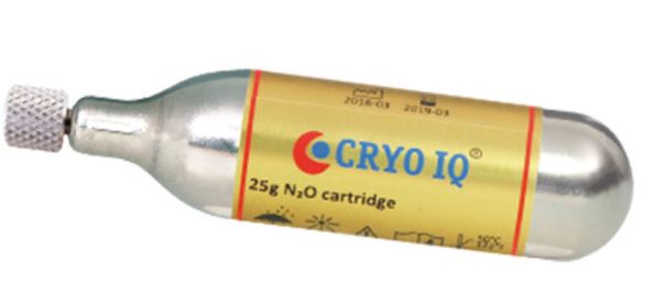 CryoIQ Cryotherapy Nitrous Oxide Gas Cartridge 25g. Single  
