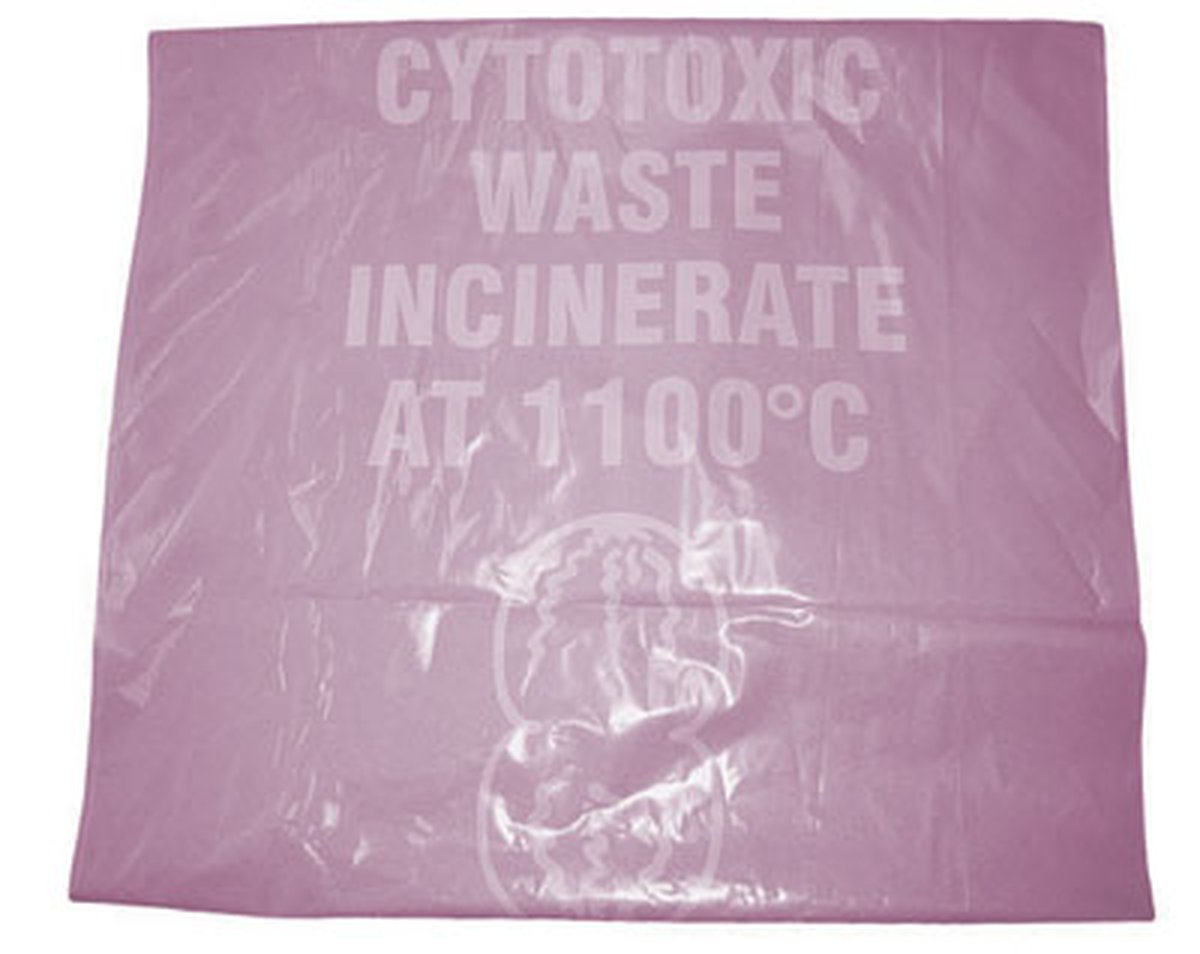 Cytotoxic Contamianted Waste Bag 60L, 925mm x 540mm Lilac. Pack of 50