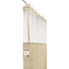 Disposable Antimicrobial Medical Curtain 4.5m x 2.3m(D) with Mesh, Cream