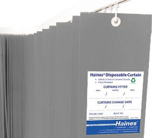 Disposable Antimicrobial Medical Curtain 4.5m x 2m(D), Grey