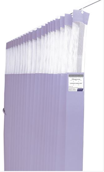 Disposable Antimicrobial Medical Curtain 7.5m x 2.3m(D) with Mesh, Lilac