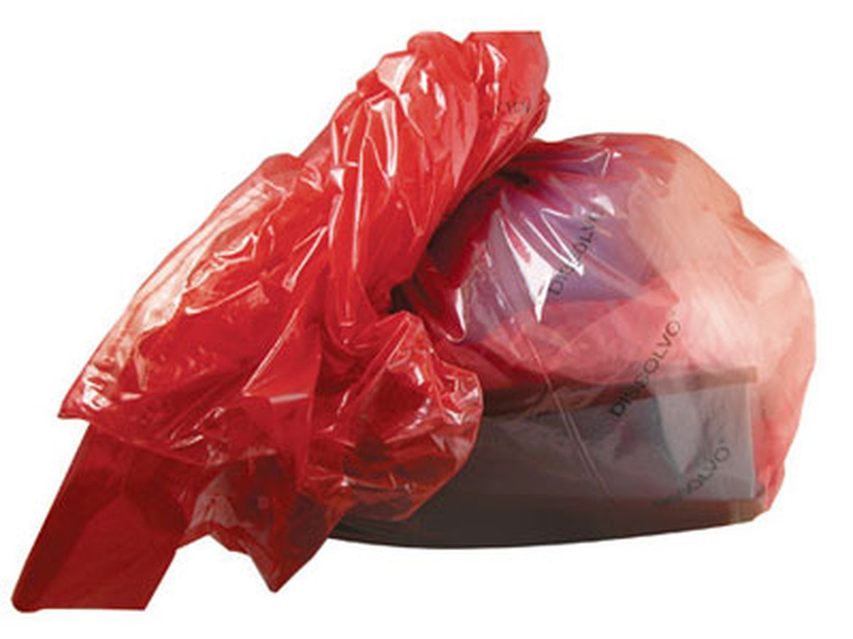 Dissolvo Seam Soluble Red Laundry Bag 990mm x 710mm. Pack of 25