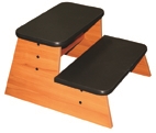 Double Step-up Wooden Stool with Black Top and Beech Melamine