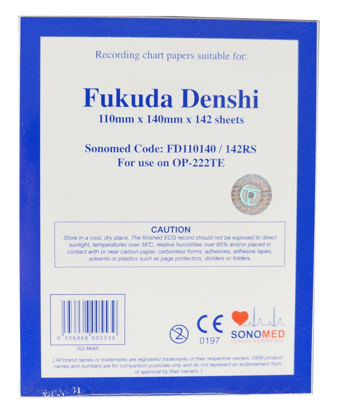 Edan SE601 Series ECG Paper  Z-Fold 110mm x 140mm. 140 Sheets per Pack