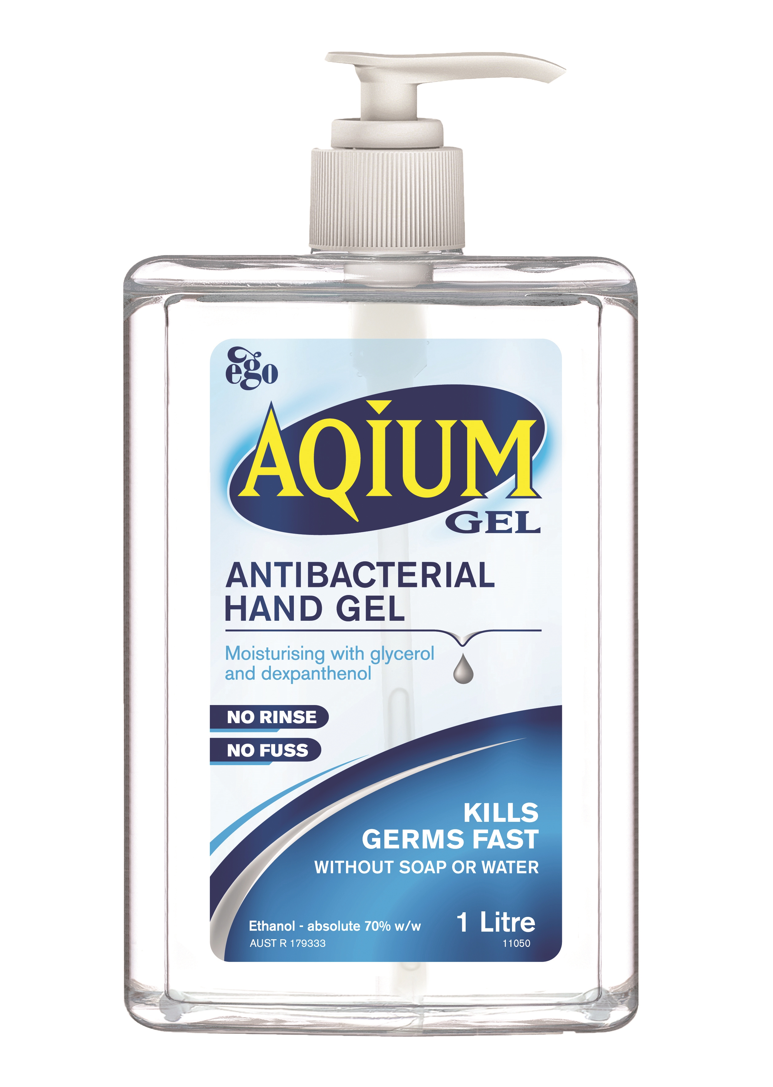 EgoAqiumHandGelAnti-BacterialPumpPack1L